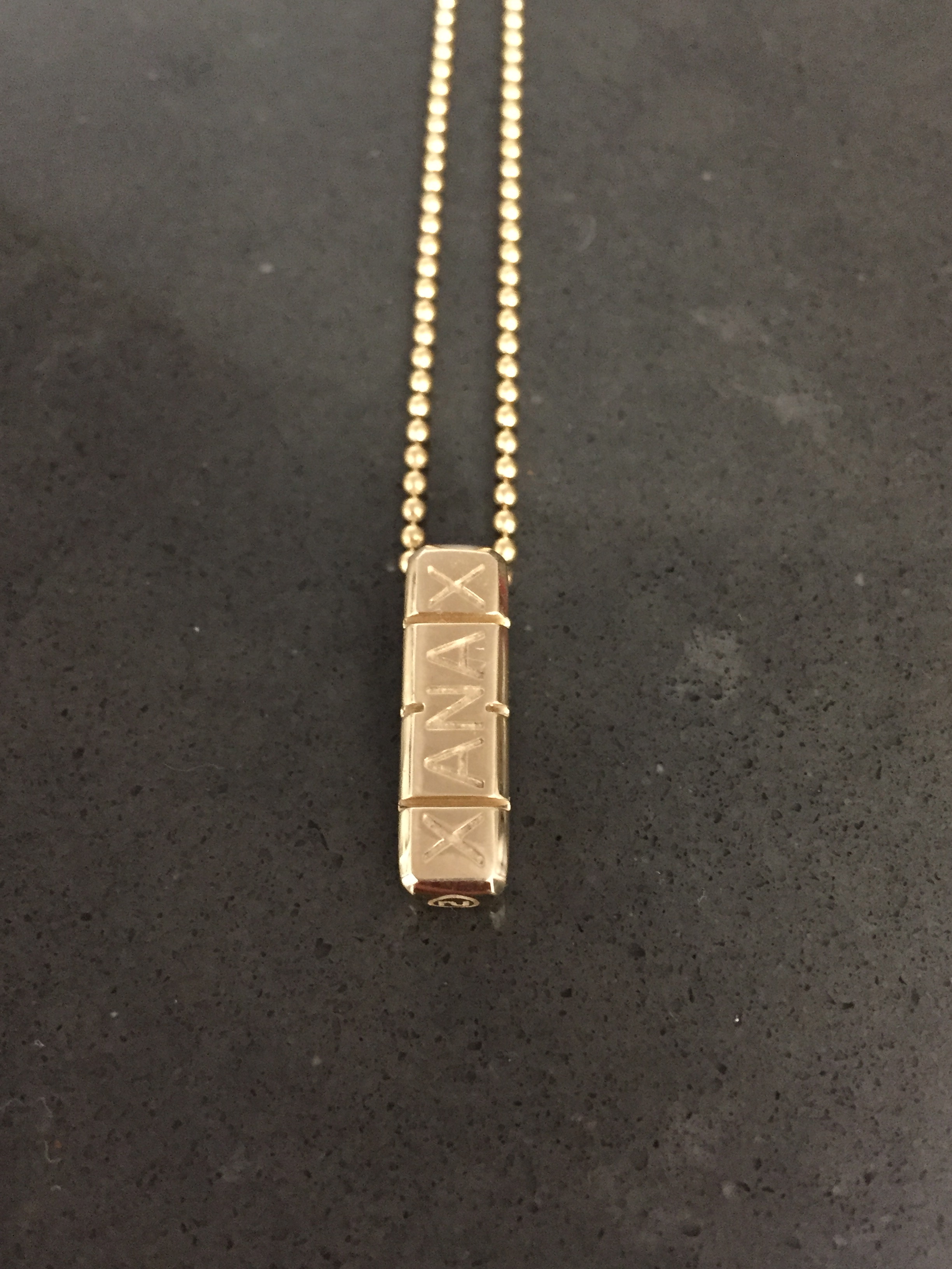 10K Xanax Pill Pendant