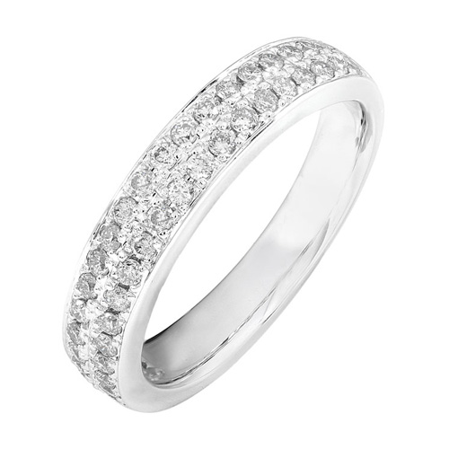 Round Brilliant Diamond Bandin 14k White Gold 1/2ct TW