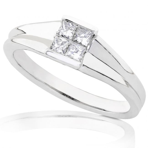 Princess-cut Diamond Ring in 14k White Gold 1/4ct TW