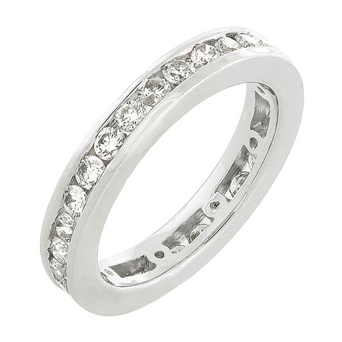 Diamond Eternity Band in 14k White Gold 1ct TW Channel Set