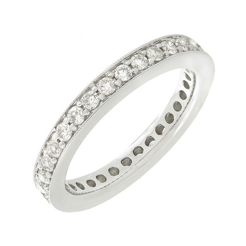 Diamond Pave Set Eternity Band in 14k White Gold 1ct TW