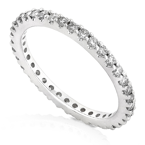 Eternity Diamond Prong Set Band in 14k White Gold 1/2ct TW