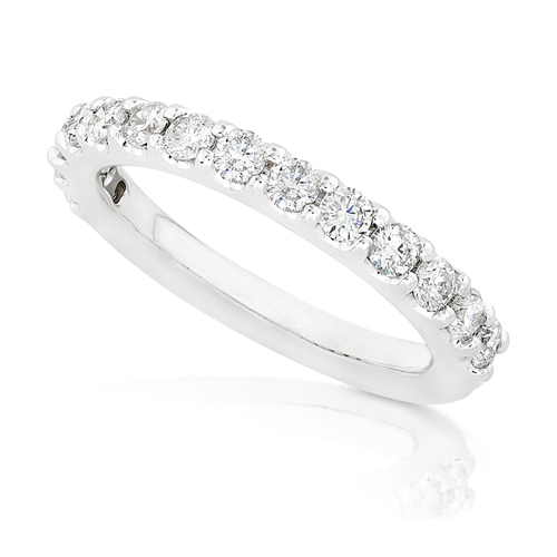 Round Brilliant Diamond Band in 14K White Gold 3/4ct TW