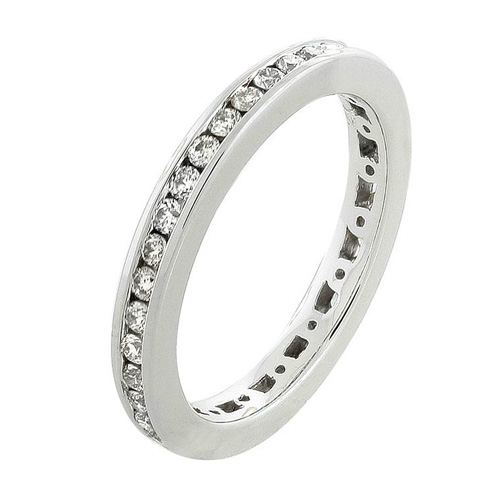 Diamond Channel Set Eternity Band in 14k White Gold 1/2ct TW