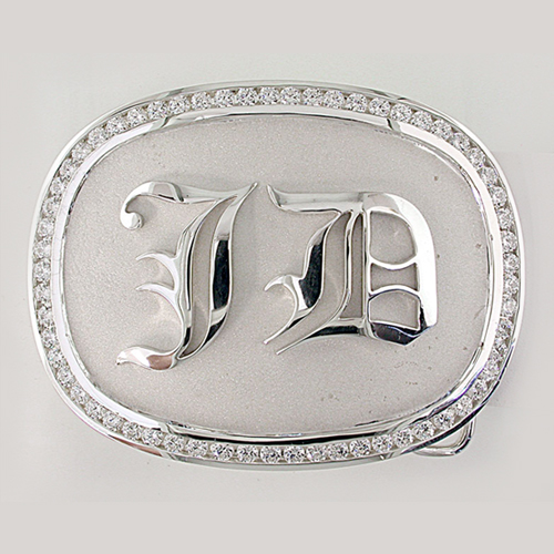 "JD" Sterling Silver Belt Buckle