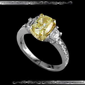 Natural Fancy Yellow Oval Ring