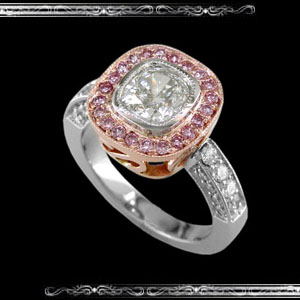 Ladies' Ring in 14K Rose and White Gold