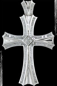 Large Diamond Cross Pendant