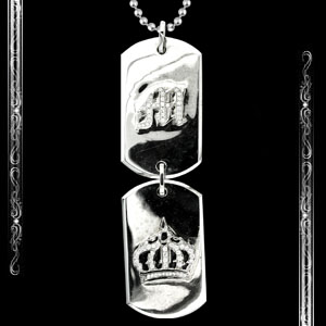 Double Dogtag in 14K White Gold