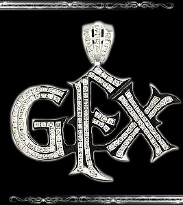 GFX Diamond Pendant in 14K White Gold