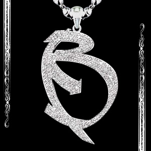 "B" Pendant in Palladium